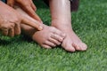 Doctor assessing a elderly swollen foot