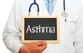 Doctor with asthma sign