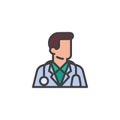 Doctor avatar filled outline icon