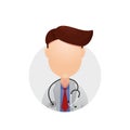 Doctor avatar head face plain icon illustration