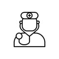 Doctor avatar vector icon on white background