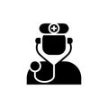 Doctor avatar vector icon on white background