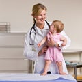 Doctor and baby girl in doctor office Royalty Free Stock Photo