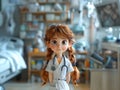 ?harming character illustrations of a girl doctor in a hospital. Generative AI