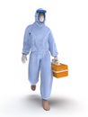 Doctor in a biological protection suit