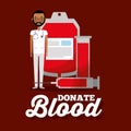 Doctor blood bag syringe test tube donation