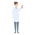 Doctor blood test tube icon cartoon vector. Medical sample