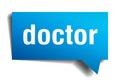 Doctor blue 3d speech bubble