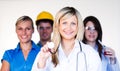 Doctor, businesswoman, engineer and scientist Royalty Free Stock Photo