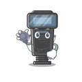 Doctor camera flash in the cartoon shape Royalty Free Stock Photo