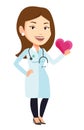 Doctor cardiologist holding heart.