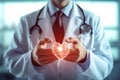 doctor cardiology hand hospital patient clinic cardiologist health asian care. Generative AI.