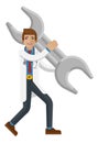 Doctor Man Holding Spanner Wrench Concept Mascot Royalty Free Stock Photo