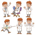 Doctor cartoon character set