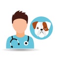 Doctor cartoon veterinarian dog bulldog puppy