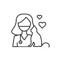 Doctor, cat, veterinary icon. Simple line, outline vector elements of veterinary icons for ui and ux, website or mobile