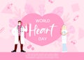 Poster and postcard`s `World Heart Day` campaign in vector design