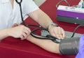 Doctor check up pulse medical health blood pressure meter