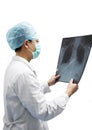 Doctor check X-ray picture Royalty Free Stock Photo