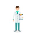 Doctor with checkboard vector isolatred color illustration
