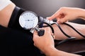 Doctor Checking Blood Pressure Of Patient Royalty Free Stock Photo