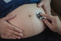 Doctor checking a pregnant belly