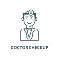 Doctor checkup line icon, vector. Doctor checkup outline sign, concept symbol, flat illustration