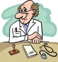 Doctor in clinic cartoon illustration