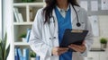 The doctor with clipboard. AI generated Royalty Free Stock Photo