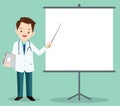Smart doctor presenting with Projector Royalty Free Stock Photo