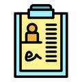 Doctor clipboard icon color outline vector