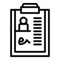 Doctor clipboard icon, outline style