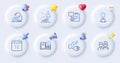 Doctor, Clipboard and Inflation line icons. For web app, printing. Vector