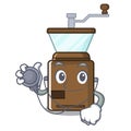 Doctor coffee grinder isolated in the mascot