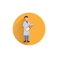 Doctor colorful icon with long shadow. doctor flat icon