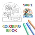 Doctor Coloring Page Royalty Free Stock Photo