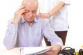 Doctor comforting mature stressed patient Royalty Free Stock Photo