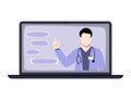 doctor conducts online consultation, telemedicine illustration. chat with a doctor