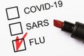 Doctor confirmed the diagnosis of flu instead of coronavirus. Concept on addressing suspected pandemic covid-19