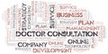 Doctor Consultation typography vector word cloud. Royalty Free Stock Photo