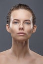 The doctor cosmetologist makes the Rejuvenating facial injections procedure for tightening and smoothing wrinkles on the Royalty Free Stock Photo