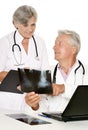 Doctor couple working at table Royalty Free Stock Photo