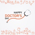 Happy doctor day : beautiful hosiptal element cardq Royalty Free Stock Photo