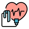 Doctor defibrillator icon vector flat