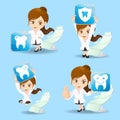 Doctor dentist woman show icon