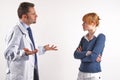 doctor discussing with a female patient