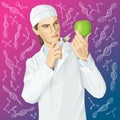 Doctor does gmo modification to an apple