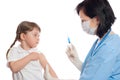 Doctor does an inoculation to girl Royalty Free Stock Photo