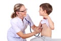 Doctor doing medical examination to a child