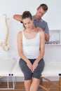 Doctor doing neck adjustment Royalty Free Stock Photo